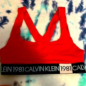 Red Calvin Klein 1981 Sports Bra